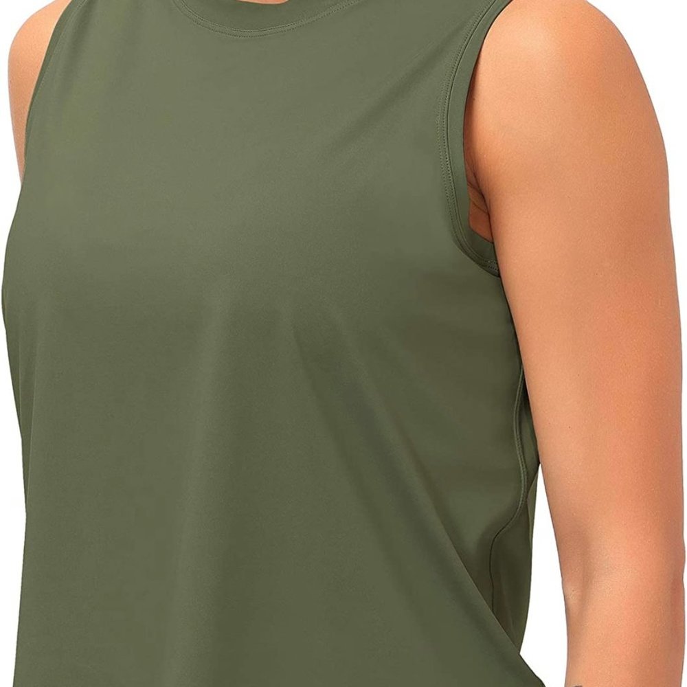 Womens Olive Green Workout Tank Top